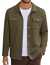 COOFANDY Men's Quilted Shirt Jackets Lightweight