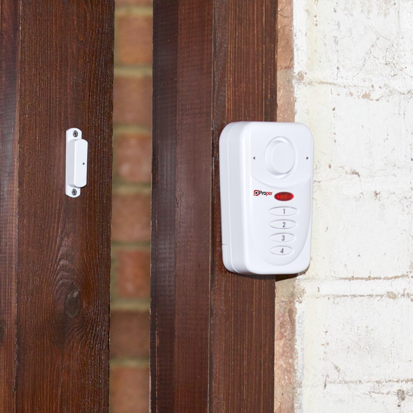 ProperAV Window Alarm with Keypad and Loud 110dB Siren, Battery Operated, White - Image 5