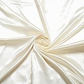 Fynite Charmeuse Satin Fabric | 5 Yards | 44" Wide | Silky Shiny Satin Fabric | Wedding Dress Fashion Crafts Costumes Decorations (Ivory, 5 Yard)