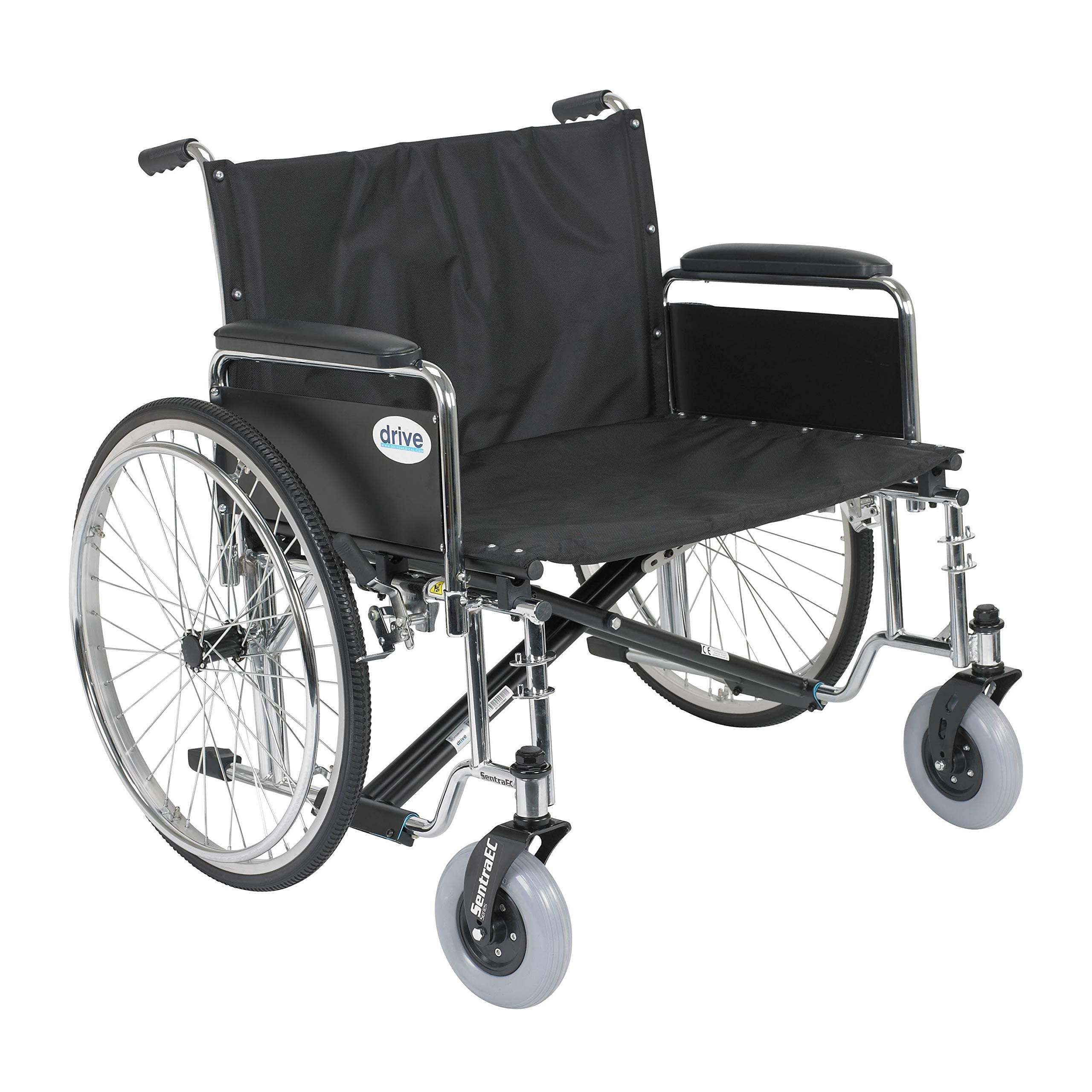 Photo 1 of Drive Medical Sentra EC Heavy Duty Extra Wide Wheelchair with Various Arm Styles Arms, Black, 30