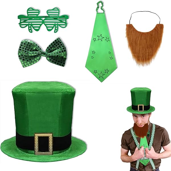 Bandeaux Saint Patrick Trèfles - Accessoires Fête Irlandaise Avec Lunettes - Déguisement Et Décoration Festive