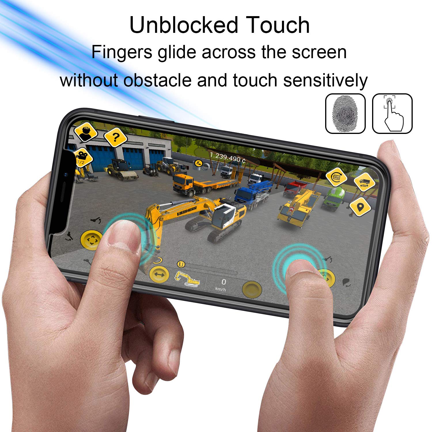 Jakpas Screen Protector for iPhone 11 Pro Max(6.5\'\'), iPhone Xs Max (6.5 inch),[3 Pack] Tempered Glass Screen Protector,Bubble Free,Anti-Scratch,High Responsive Work Most Case for iPhone Xs Max