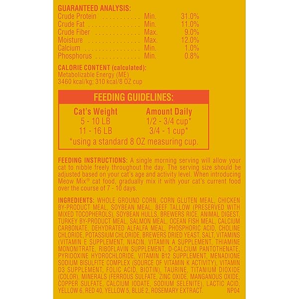 MEOW MIX INDOOR HEALTH DRY CAT FOOD, 6.3 POUND BAG