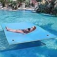 YITAHOME 9'/12' Lily Pad Floating Mat for Lake and Pool, Portable Outdoor Water Floating Mat, 3-Layer XPE Floating Island for Boat, Beach, Ocean, Blue