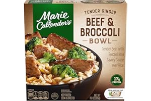 Marie Callender's Tender Ginger Beef and Broccoli Bowl, Convenient Oven or Microwave Meal with Beef and Rice, Frozen Meal, 11.8 OZ