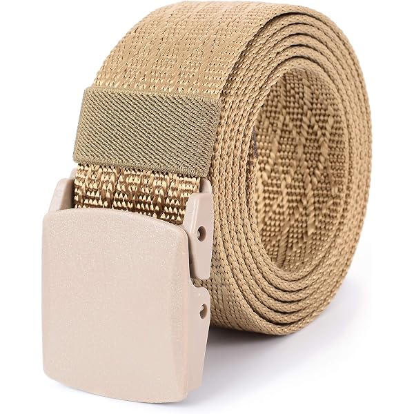 Old English Initial 'E' Military Web Belt - 60 Inch Canvas Belt With Silver Slider Buckle, 1.25 Inch Wide
