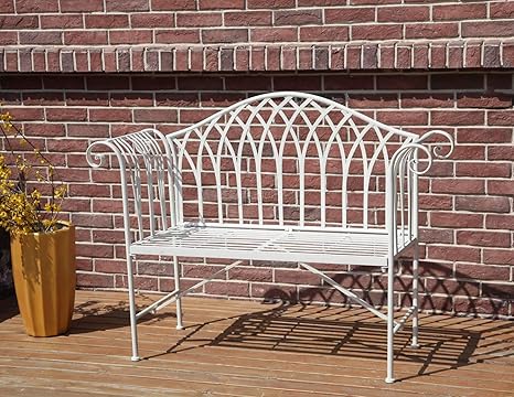 Westwood 2 Seater Garden Bench Metal Steel Ornate Antique Rustic