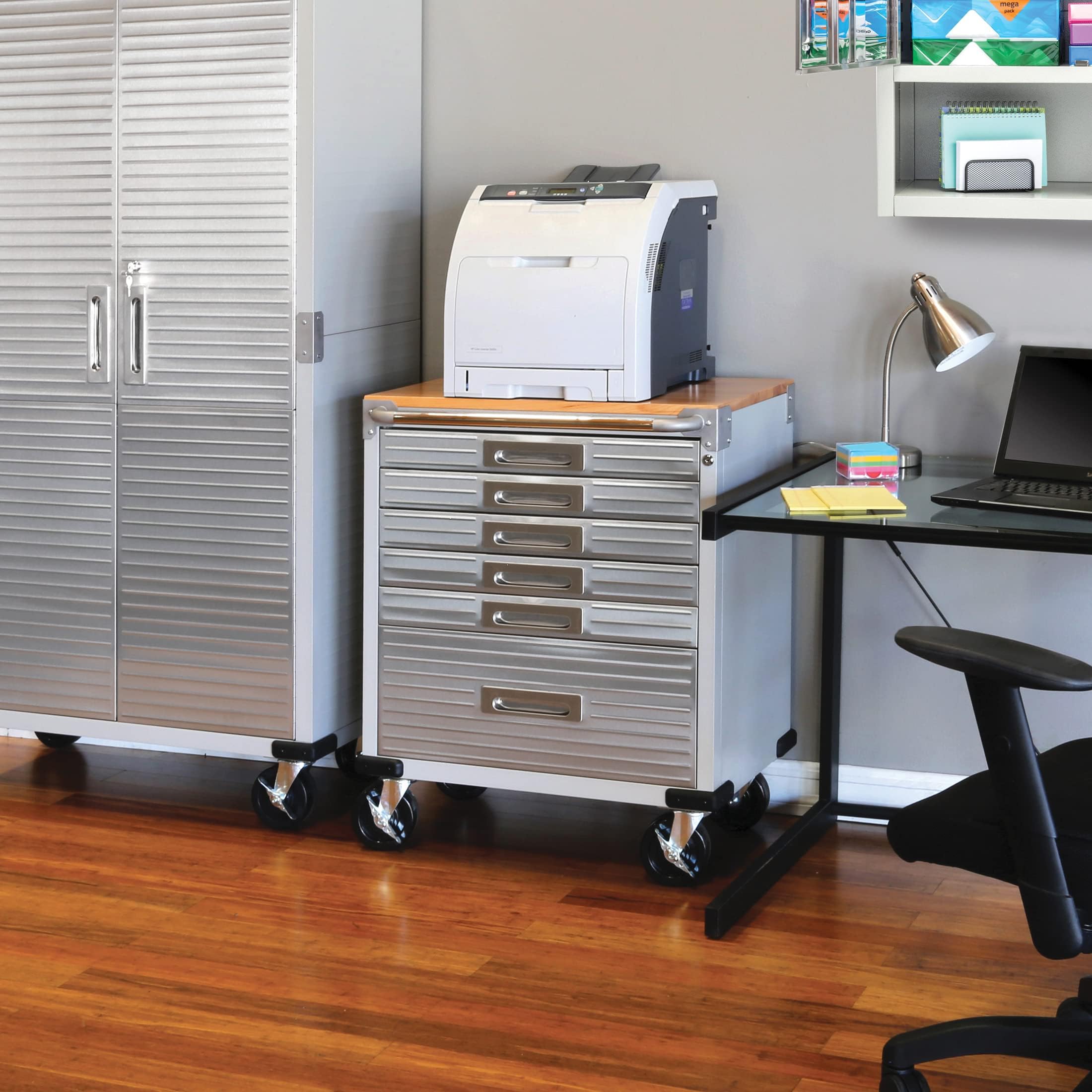 Seville Classics Rolling Lockable Storage, 6Drawer (28" W X 18