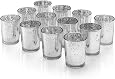 Artis Mercury Glas Votive Kerzenhalter Set Von 12 – Gesprenkelt Silber, 6,8 Cm Hoch, Für Teelichter