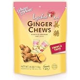 Prince of Peace Chews with Lychee, 4 oz. &ndash; Candied Ginger Flavored Candy &ndash; Lychee Ginger Chews