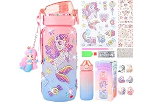 GetfuQi Decorate Your Own Water Bottle Kits for Girls - Diy Water Bottle Kits for Girls,Design Your Own Water Bottle Bulk With Unicorn Diamond Art Painting and Stickers, Girls Christmas Gifts Age 8-10