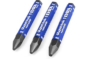 Lyra Graphit Stick - Water Soluble Graphite Shading and Sketching Crayon - Pack of 3-2B / 6B / 9B
