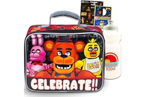 Five Nights at Freddy's Lunch Box for Boys Set - Bundle with Insulated FNAF Lunch Bag, Water Bottle, Stickers, More | Five Nights at Freddy's Lunchbox for Kids