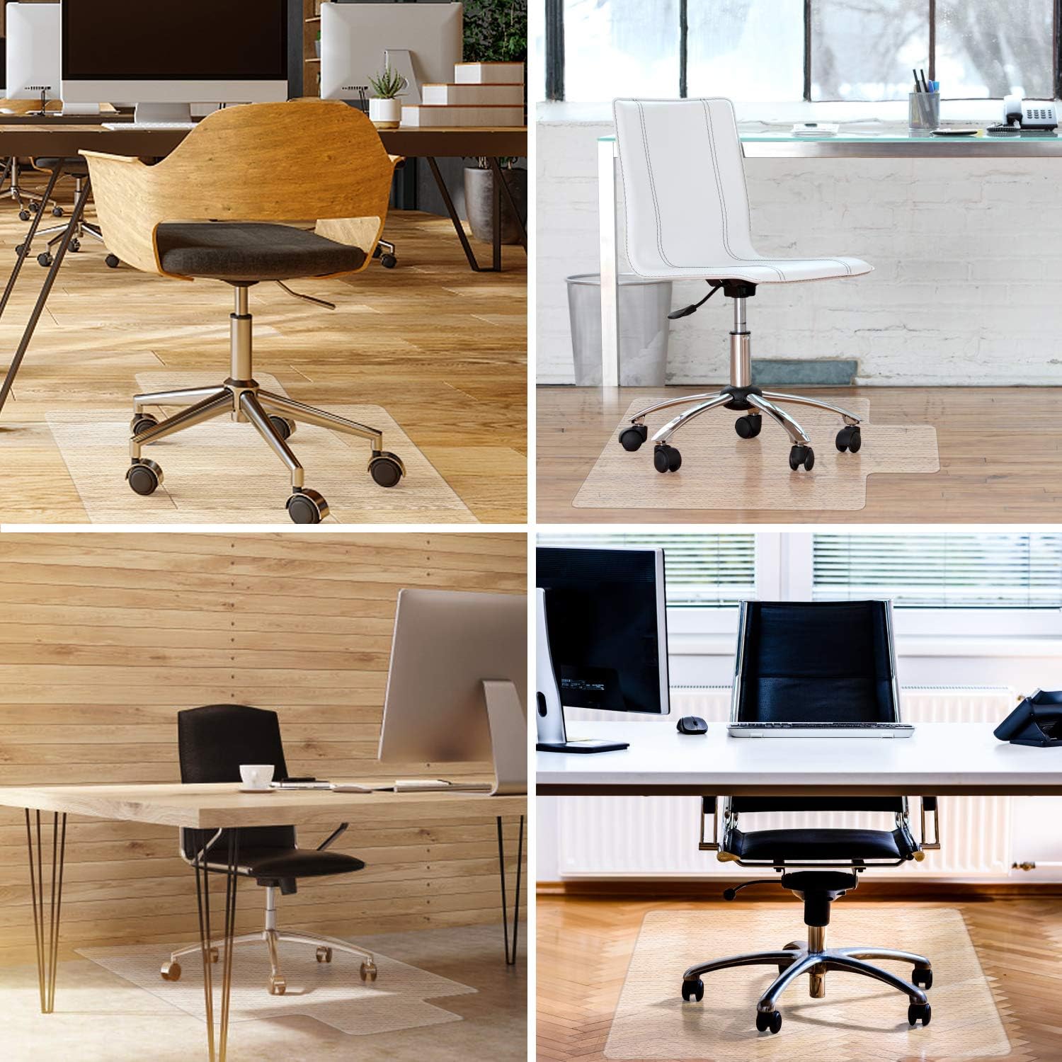 HOKEKI Office Chair Mat for Hardwood Floor, 36" x 48'' with Lip Transparent Floor Mats for Rolling Chairs, Wood/Tile Protection Mat for Office & Home (36" x 48'') : Office Products