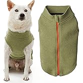 Gooby Zip Up Microfiber Fleece Dog Sweater - Green, Medium - Warm Double Layered Soft Microfiber Fleece Step-in Jacket Without Ring Leash - Winter Sweater for Small and Medium Dogs