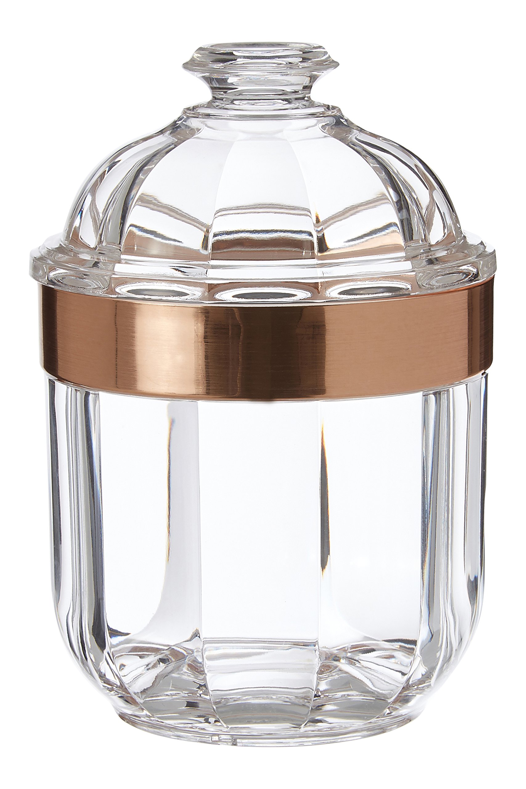 Premier Housewares Clear Canister, Acrylic, Rose Gold, 10 x 10 x 15 cm
