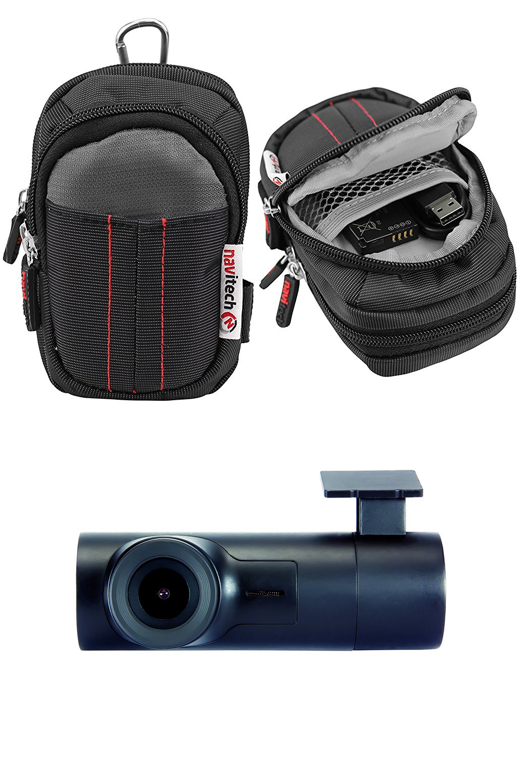 Navitech Black Case Bag For The&nbsp;RoadHawk Vision Dash Cam