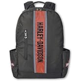 Harley-Davidson Classic Iconic H-D Sport Stripe Backpack, Rugged Polyester Black