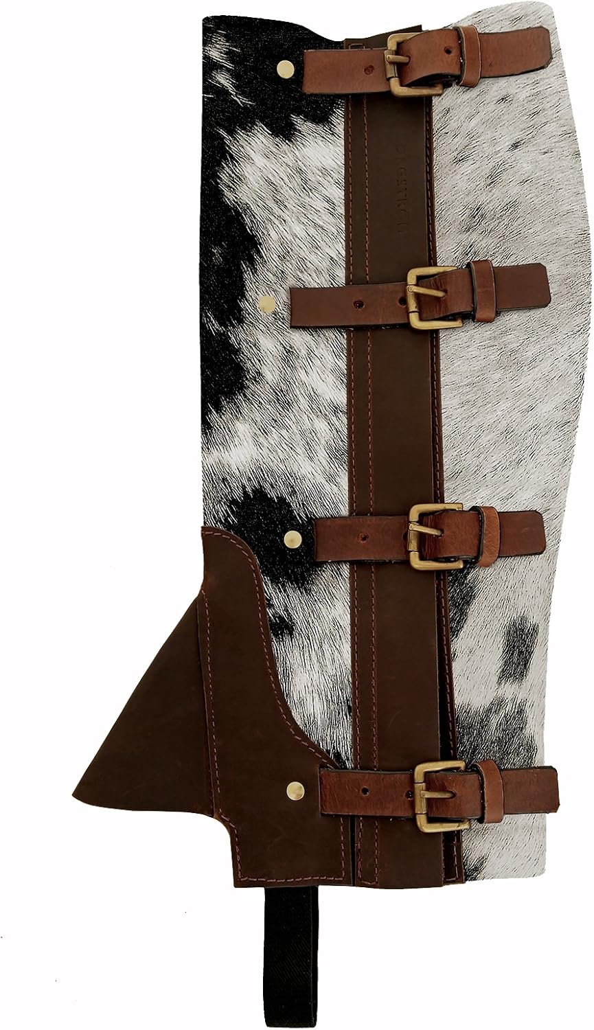 Oscar Borgström Chaps in Black/White Cow Leather, Medium, Brown, 39 x 21 x 1 cm