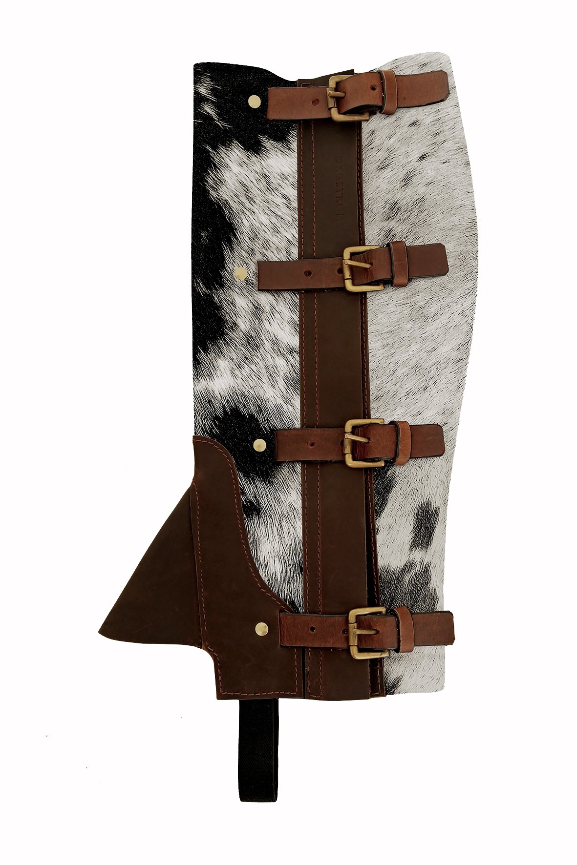Oscar Borgström Chaps in Black/White Cow Leather, Medium, Brown, 39 x 21 x 1 cm