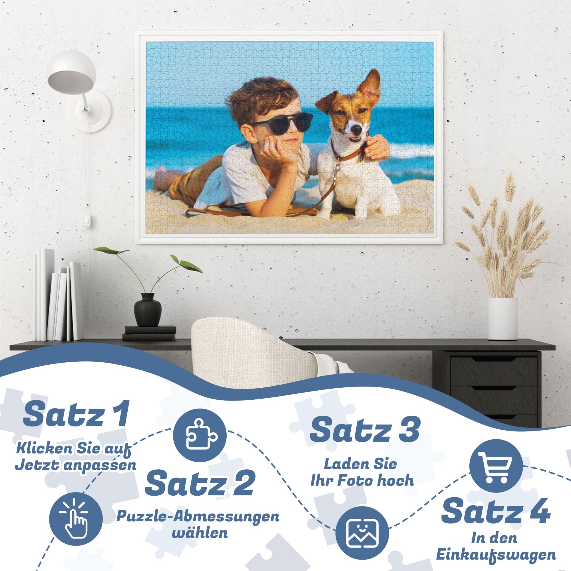 Puzzle Personalisiert Foto selbst gestalten, 300/500/1000 Teile Holzpuzzle mit eigenem Bild, personalisierte Valentinstag, Hochzeitstag Geschenke für Ihn und Sie 4