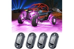 Honalia LED Rock Lights for UTV 4 Pods, RGB Rock Lights for ATV with APP Control,Neon Light Kits for Golf Cart ATV RZR UTV
