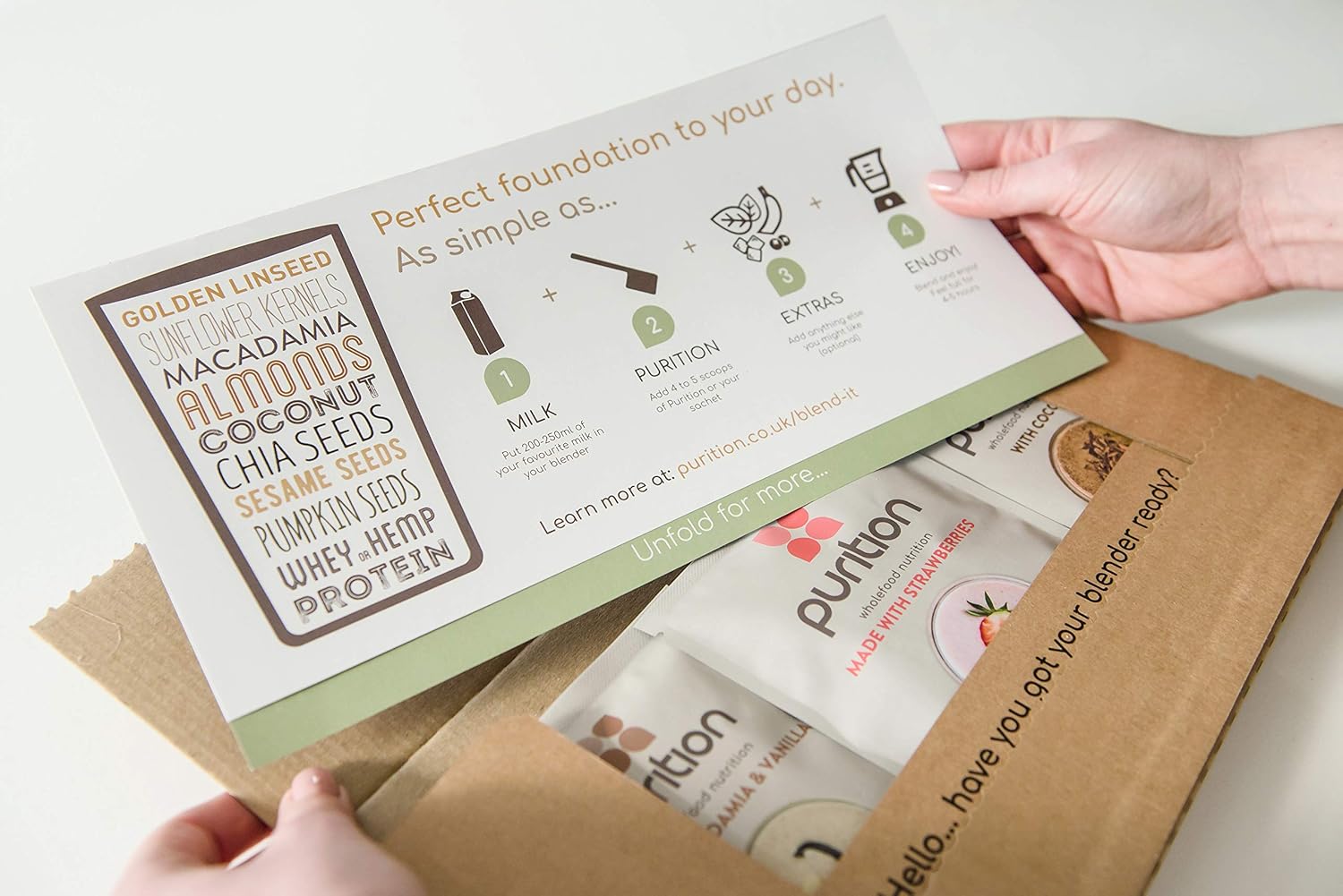 Purition Caja de muestras de batidos de proteínas (6 x 40g ...