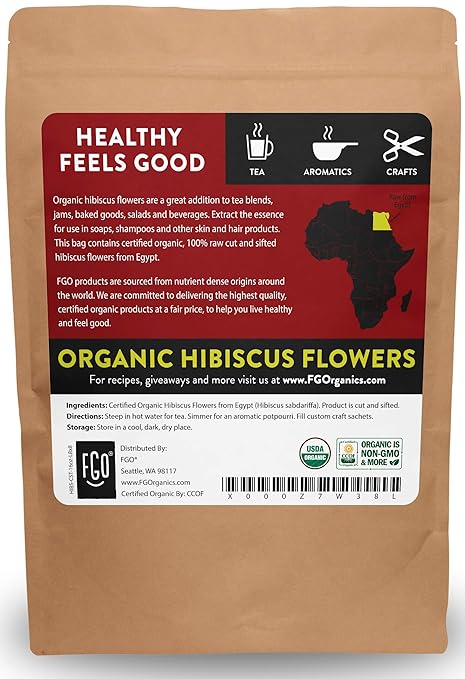Feel Good Organics Organic Hibiscus Flowers Cut Sifted 16oz