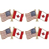 Canada Crossed Double Flag Lapel Pins Small Mini Canadian Friendship Pin Badge Pack of 4