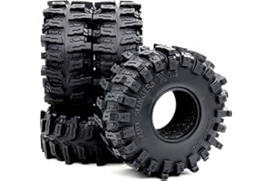HOBBYSOUL 4.85'' Tall RC 1.9 Crawler Tires (Super Soft Sticky) T10 Mud Slingers X Tyre for 1/10 Rock Crawling TRX4 SCX10 Wraith Gen8 Upgrade, HS701544