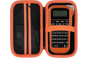 Peyyargo Case Compatible with Brother P-Touch PTH110 / PTH111 Pro / PTE110 Portable Monochrome Label Maker (Black+Orange Zipper)