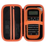 Peyyargo Case Compatible with Brother P-Touch PTH110 / PTH111 Pro / PTE110 Portable Monochrome Label Maker (Black+Orange Zipper)