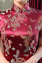 Shanghai Story Short Sleeve Long Qipao Brocade