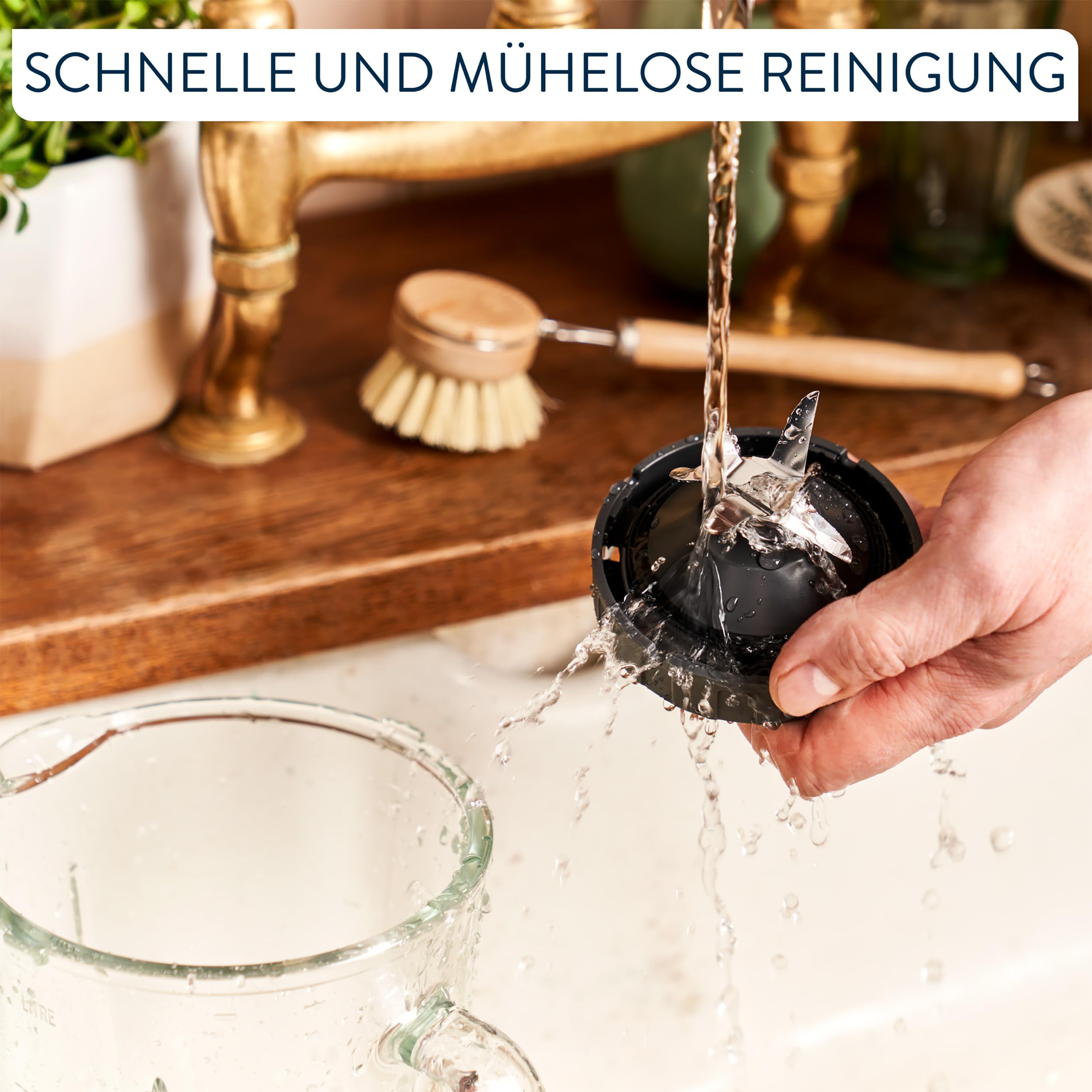 Jamie Oliver by Tefal Standmixer, benutzerfreundlich, 800 Watt Leistung, robuster Thermoglas-Behälter (1,25 L Nutzinhalt), Crushed-Ice-Funktion, 5 Geschwindigkeitsstufen, Mixer, Edelstahl, BL43J810 6