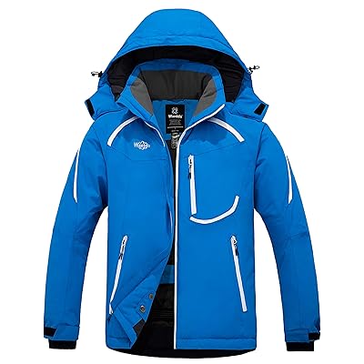 Wantdo men's mountain waterproof ski jacket windproof rain jacket winter warm snow coat Clearance