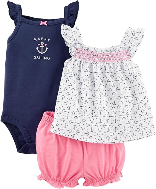 Carter's Baby Girls' 3 Piece Diaper Cover Set (Baby