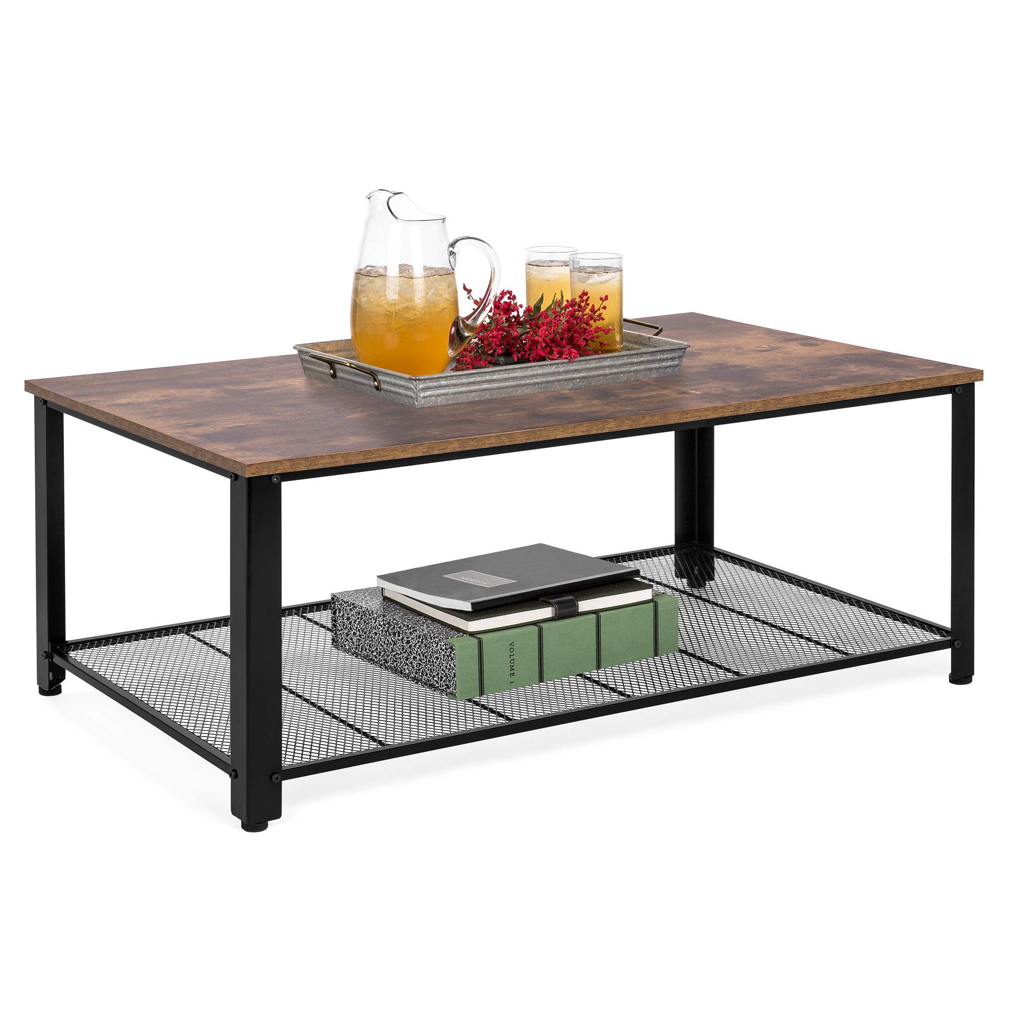 Winsome Genoa Rectangular Coffee Table with Glass Top And Shelf