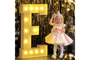 YBQZ Marquee Light Up Letters, 4FT Large Light Up Letters, Large Marquee Letters for Baby Shower Birthday Party Decor, Mosaic Balloon Frame for Wedding Engagement Party Decoration, Foam Letter E