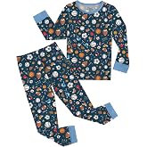 Jimonda Kids Bamboo Viscose Pajamas Set Boys Girls Toddler Pjs | Ultra-Soft Breathable Viscose,Lightweight,Adorable Prints,Stretchy,Long Sleeve,Sung fit,Elastic cuffs,All-Season,24M-12Y
