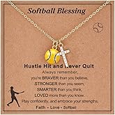 SKIRIFLA Volleyball Softball Soccer Cross Necklace Gifts for Girls Teens Women, Sport Stuff Christmas Jewelry for Team Player Lovers