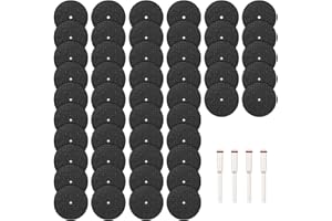 MOTROCE 54PCS Rotary Tool Cut Off Wheel Set 1-1/4'' Reinforced Fiberglass Cutting Tool Wheel Discs Included 4Pcs Mandrels Rotary Tool Accessories for Cutting Metal, Stone, Wood