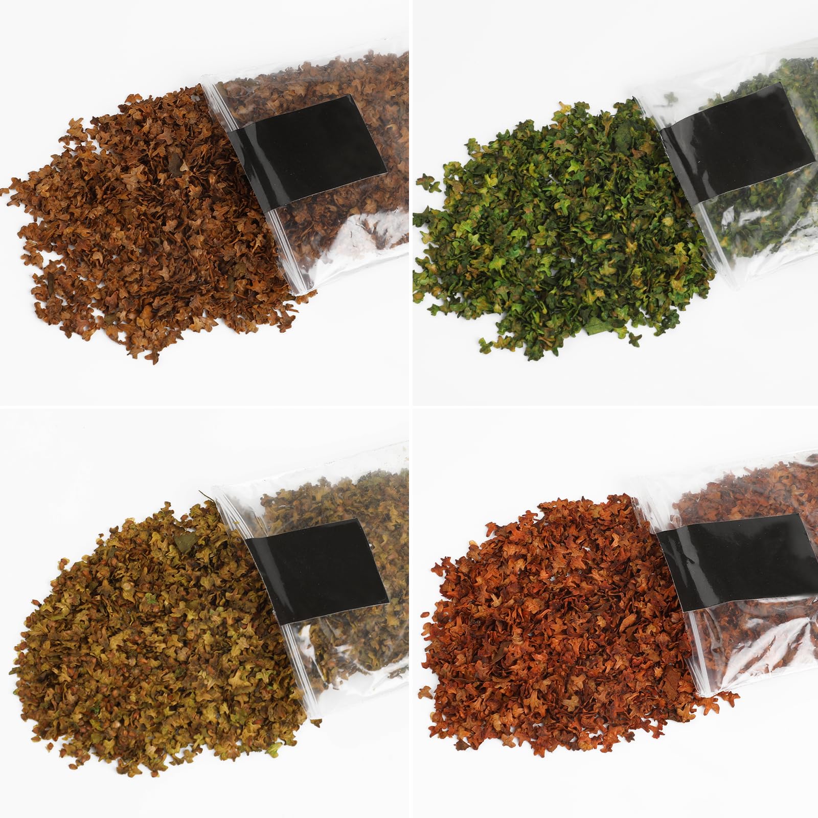 FOIMAS Realistic Miniature Leaves Simulation Leaves for DIY Model Railway Fairy Garden Diorama Scenery Landscape Layout,Pack of 4