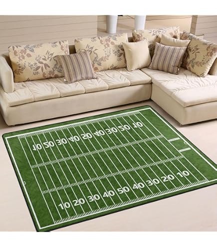 Amazon.com: Sports AreaRug Retro American Football Field and Rugby