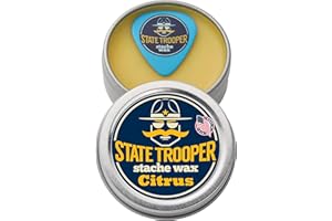 STATE TROOPER STACHE WAX Mustache Wax - Medium Hold - Citrus Scent - One Ounce Tin