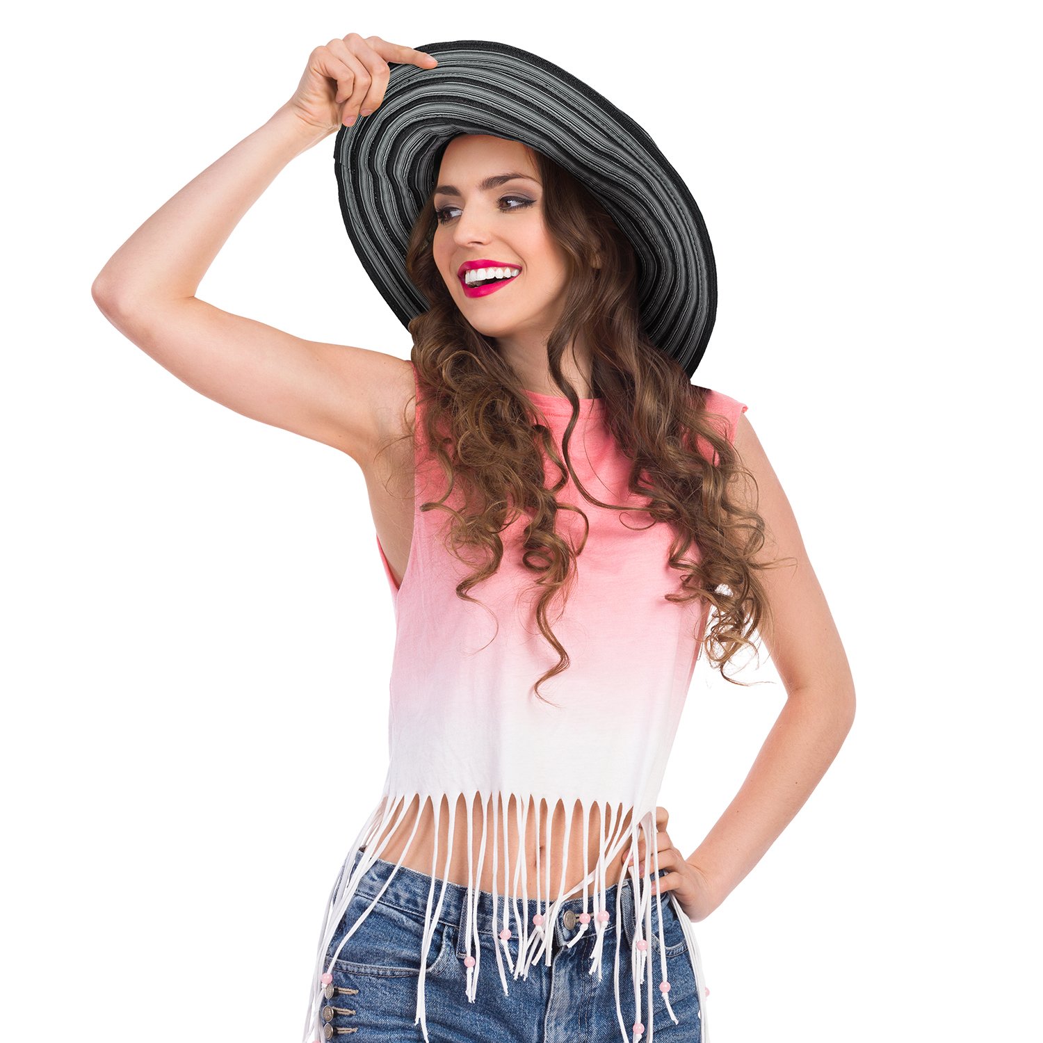 Women Summer Sun Beach Straw Hat Floppy Foldable Wide Brim Gardening Hiking Hat