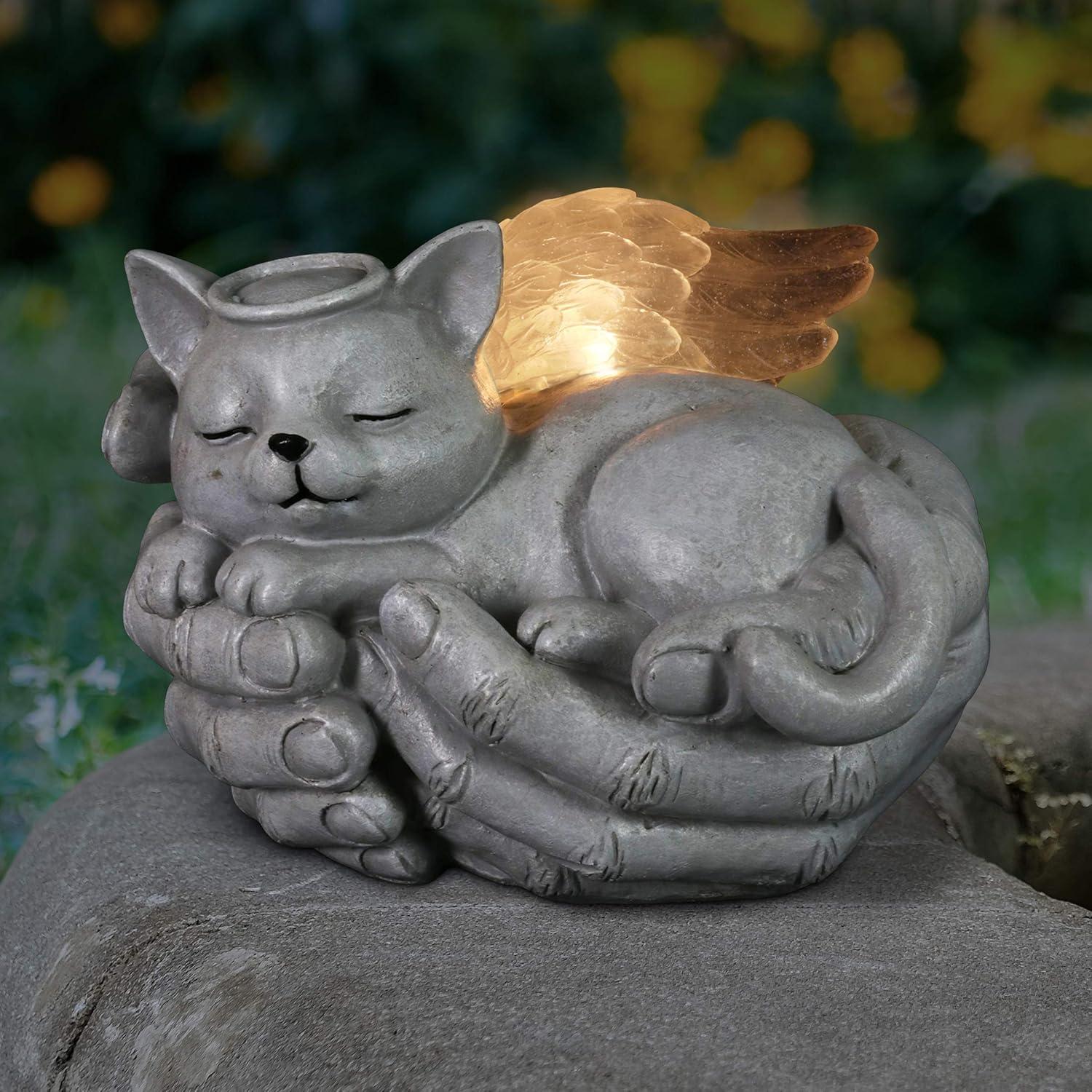 BAYN Pet Cat Memorial Stones Gifts Solar Light Pet Loss Sympathy Remembrance  Gifts Grave Markers Cat Statue Memorial Ornament Garden Decor Outdoor Dogs  hazelsdiner Memorials