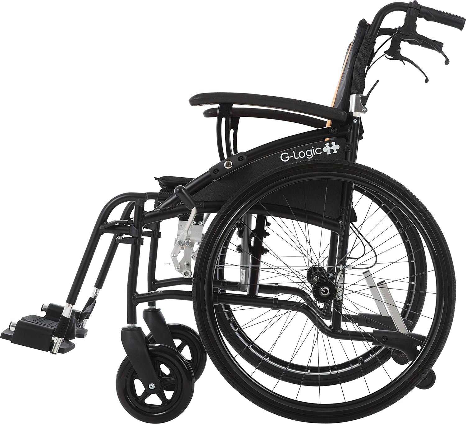 MobiQuip Lightweight, 12kg Self-Propelled Folding Wheelchair, Standard 18" Black Seat, Black Frame - Image 3