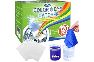 Color Dye Catchers for Laundry 120ct, Super Absorption Trapping Sheets Allow Mixed Wash, Dye Guard Grabber Sheets for Home or