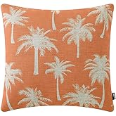 TRENDIN Palm Tree Pillow Covers 18x18 Inch, Vintage Decoration Tropical Cushion Cover Square Pillowcase for Sofa Couch Cotton Linen PL641TR