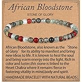 LPBeads Handmade Natural Gemstone Stretch Elastic Bracelet Healing Crystal Round Stone Beads Jewelry Gifts for Women Men